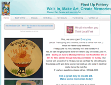Tablet Screenshot of fireduppottery.com